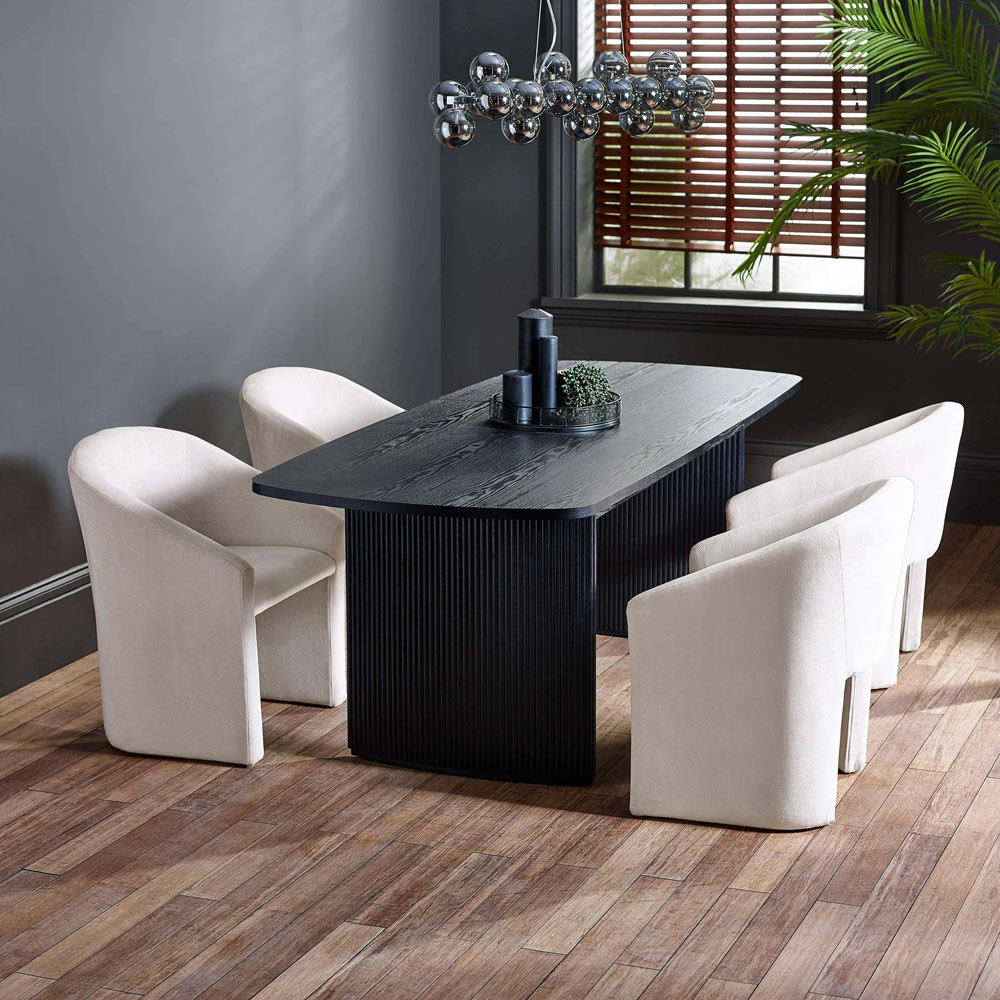 Julian Bowen Anthea Cream Chenille Tub Dining Chair Image 6