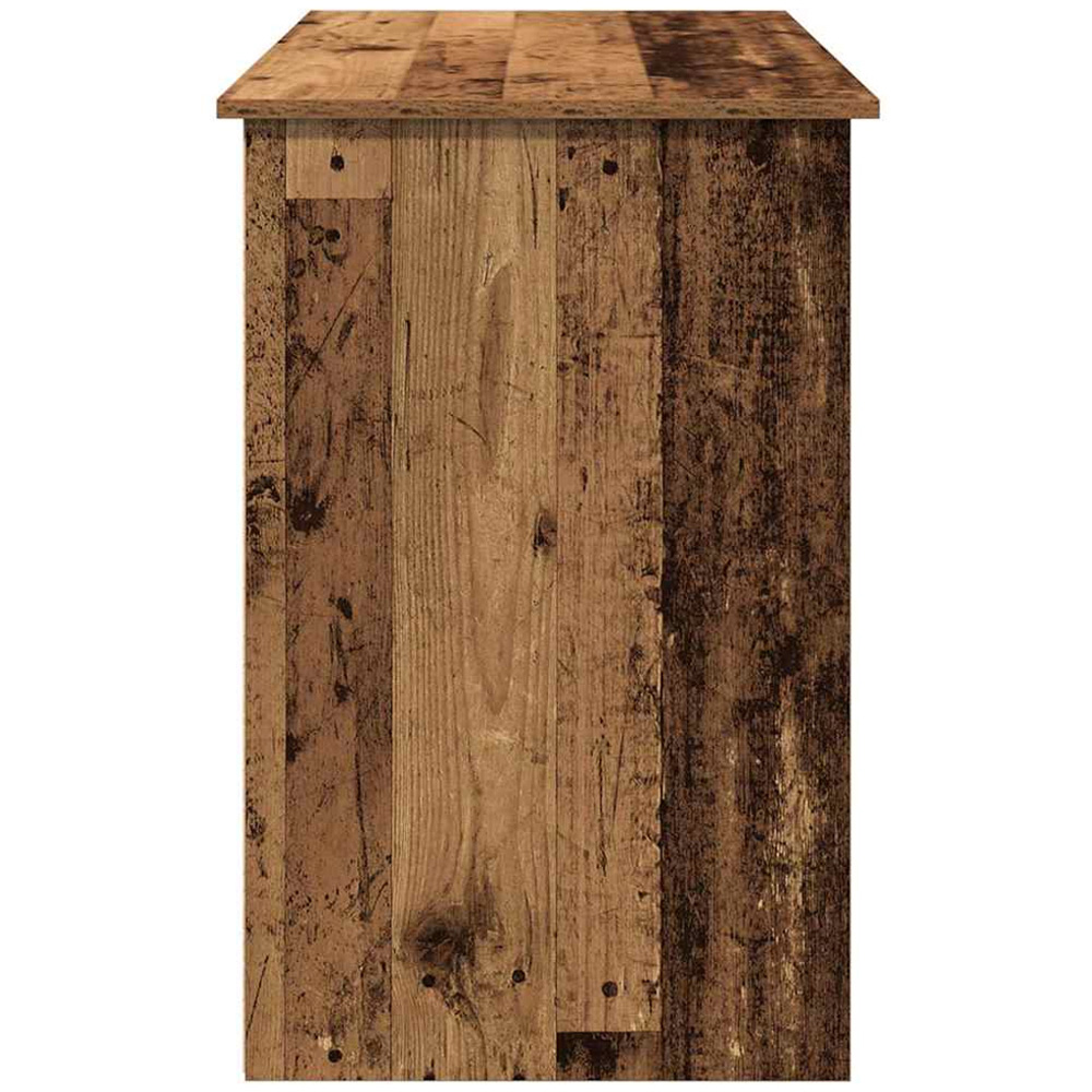 vidaXL 3 Drawer Single Shelf Computer Desk Old Wood Effect Image 5