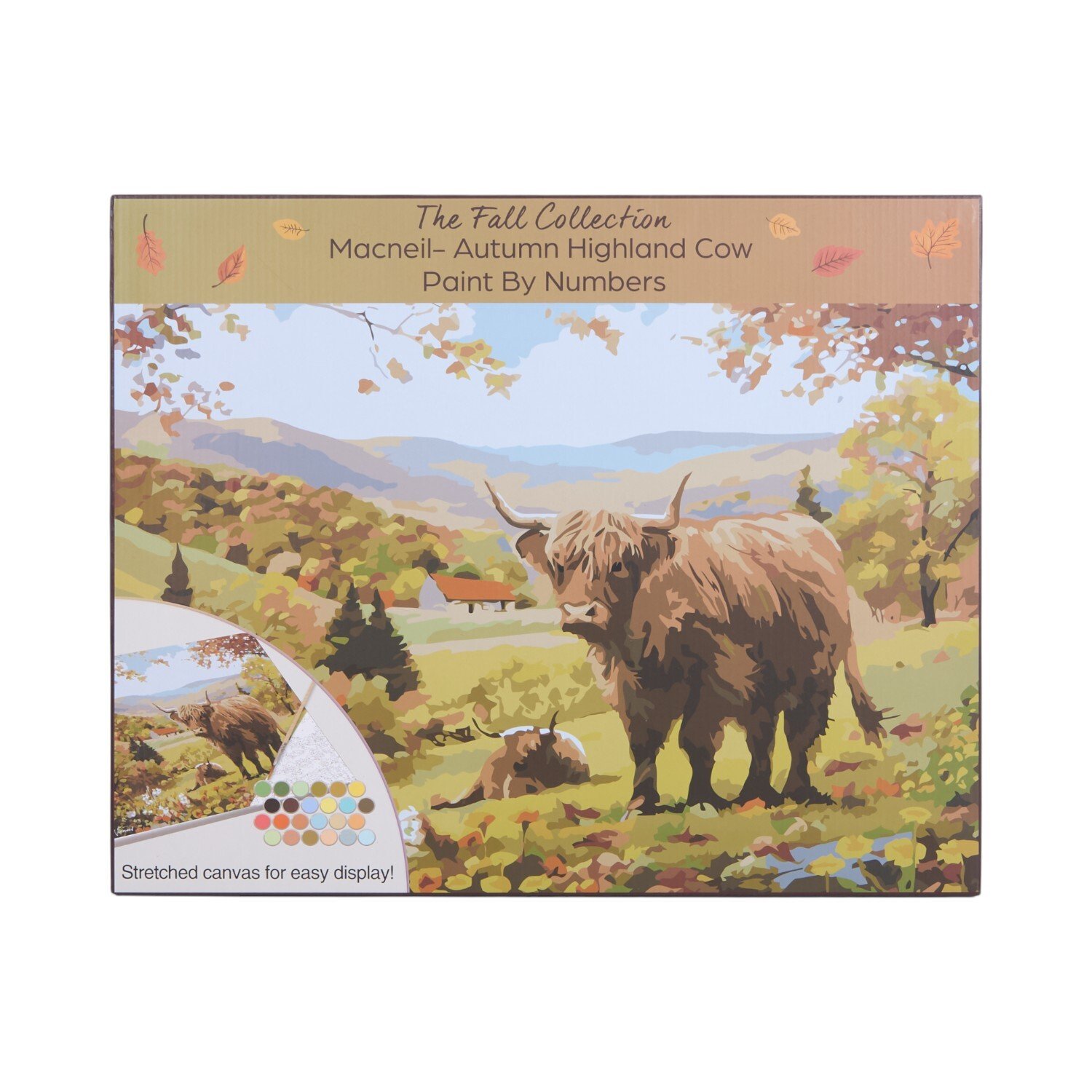 Macneil Autumn Highland Cow Paint By Numbers Kit White Image 1