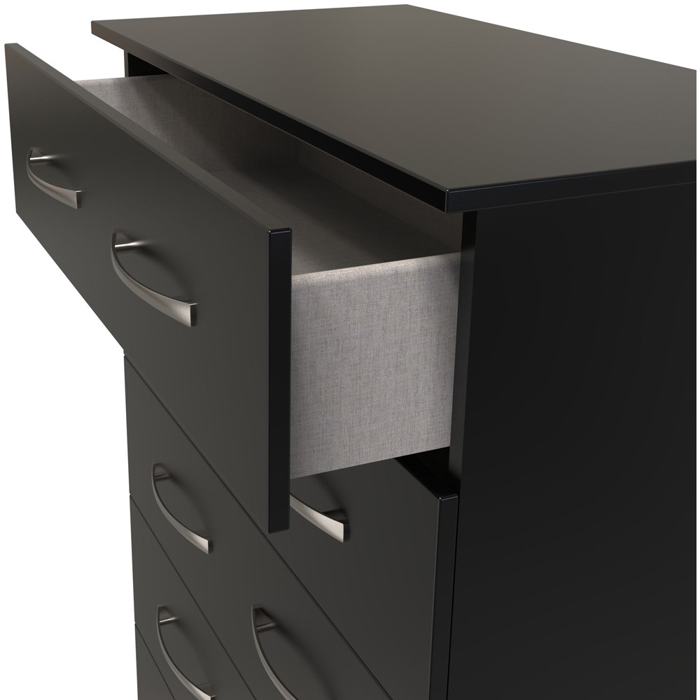 Crowndale Avon 5 Drawer Matt Black Chest of Drawers Ready Assembled Image 6