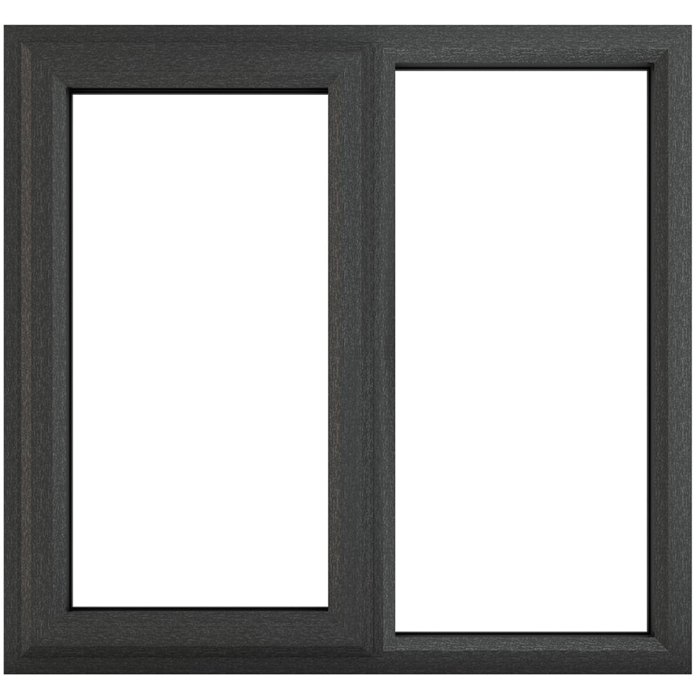 Crystal uPVC Double Glazed Window LH Side Hung Next to a Fixed Grey White Clear Glass 1190x1040mm Image 1