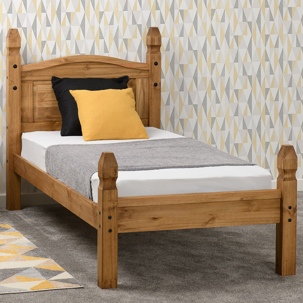 Seconique Corona Single Distressed Waxed Pine Low End Bed Image 1