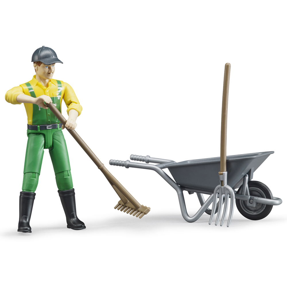Bruder Kids bworld Farmer Figure and Accessories Playset Model Image 3
