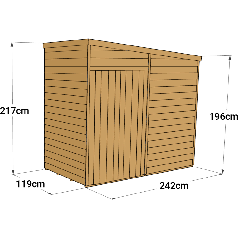 StoreMore 4 x 8ft Double Door Overlap Pent Shed Image 3