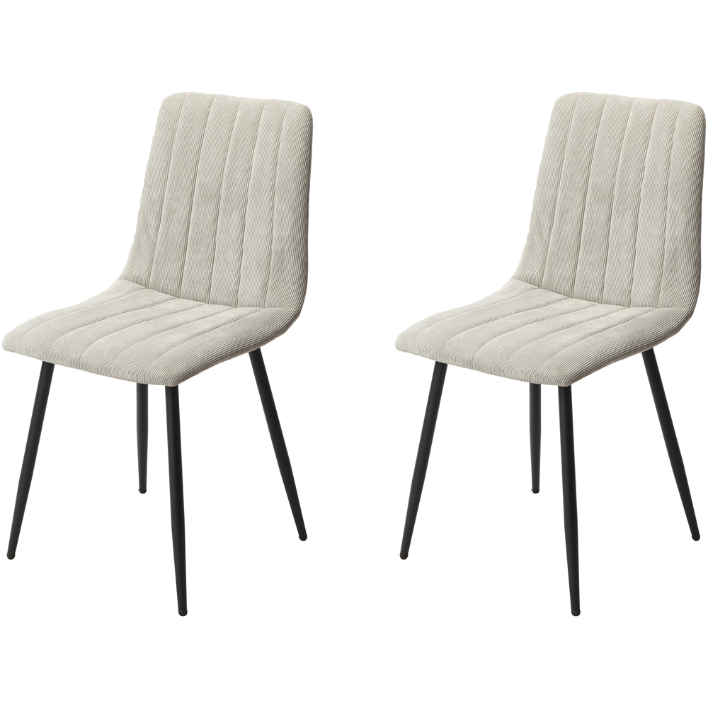 Core Products Aspen Set of 2 Grey and Black Straight Stitch Cord Dining Chair Image 4
