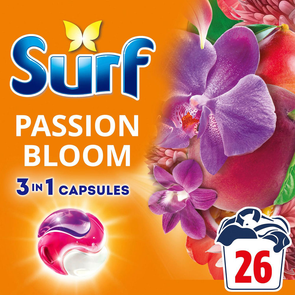 Surf 3 in 1 Passion Bloom Washing Capsules 26 Washes Image 4