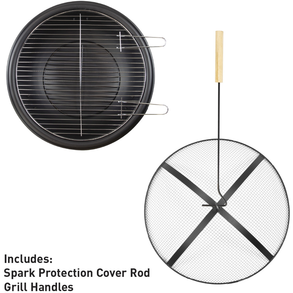 GardenKraft Black BBQ Grill and Firepit Image 6