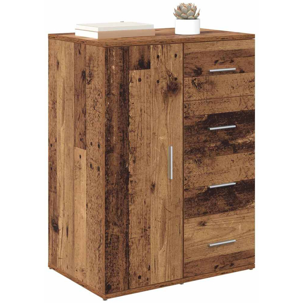 vidaXL Single Door 4 Drawer Dark Brown Sideboard Image 3