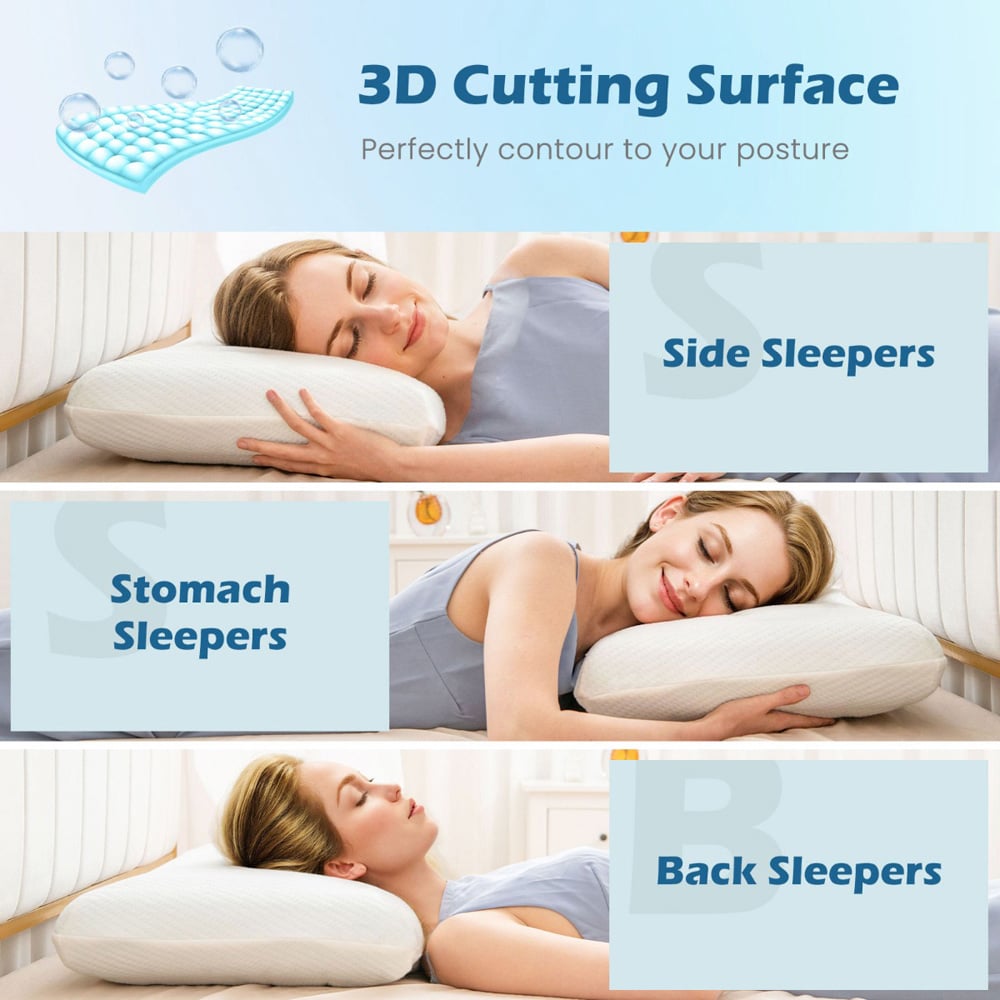 Costway Gel Memory Foam Pillow 2 Pack Image 5
