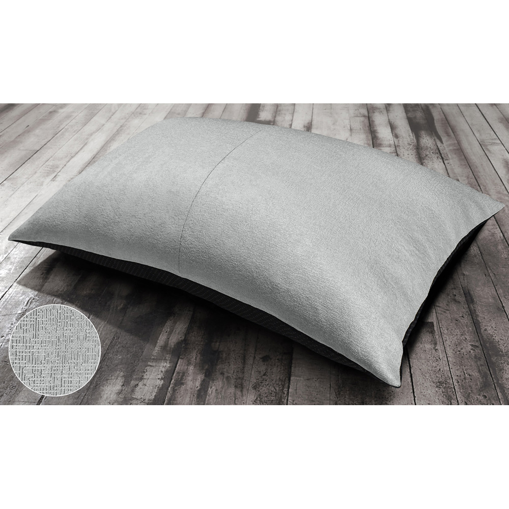 Velosso Silver Textured Plain Non-Slip Floor Lounging Cushion 58 x 85cm Image 2