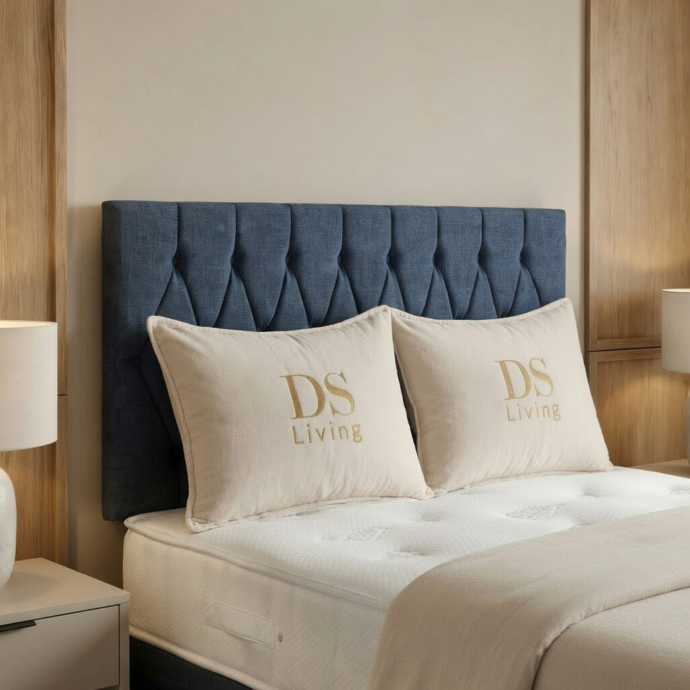 DS Living Diamond Double Denim Upholstered Divan Bed Image 2