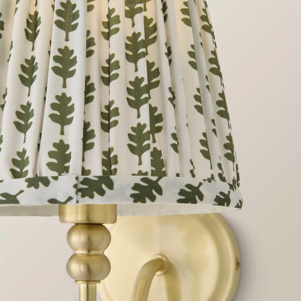 ValueLights Binky Green Floral Shade Gold Rechargeable Wall Light with Bulb 2 Pack Image 3