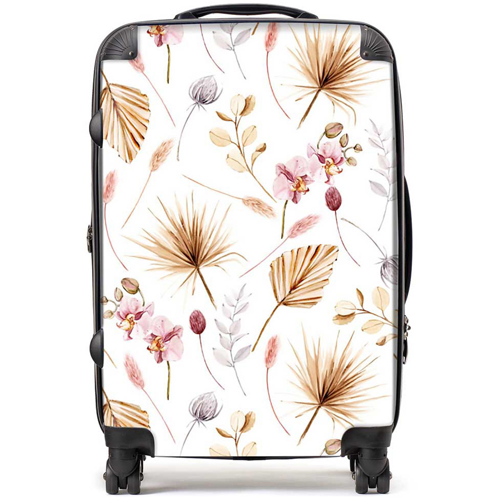 Warren Reed Designer Medium Watercolour Orchids Suitcase Image 1