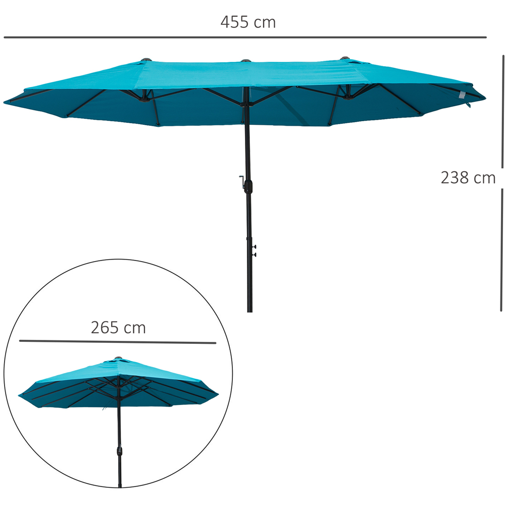 Outsunny Blue Double Sided Patio Parasol 4.6m Image 7