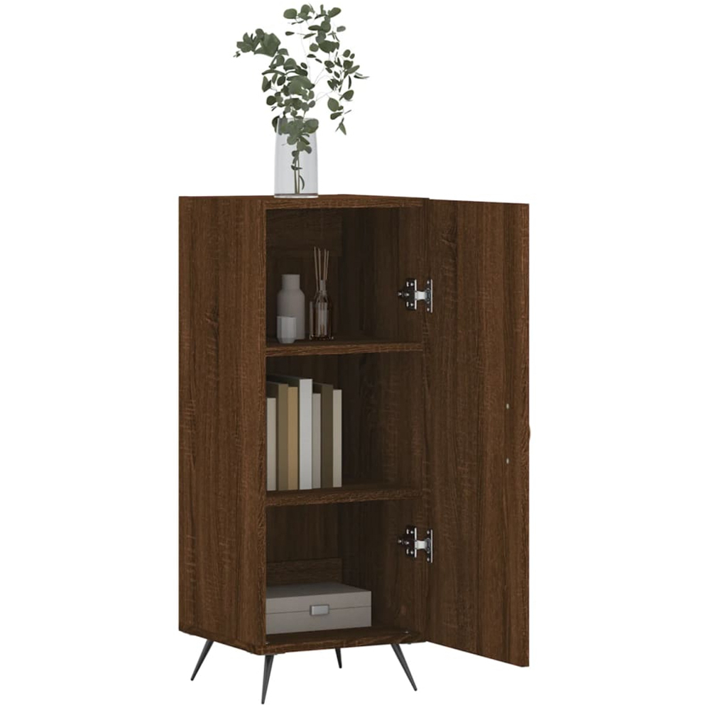vidaXL Single Door Brown Oak Sideboard Image 4