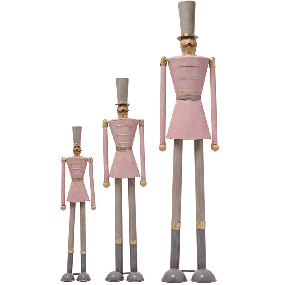 The Seasonal Gift Co. Pink and Gold Blush Metal Small Nutcracker Image 5