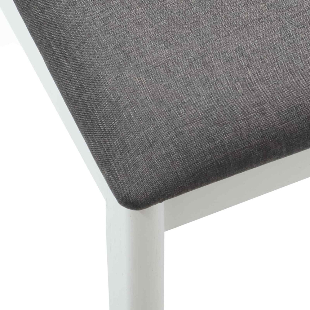vidaXL Set of 2 White and Grey Rubberwood Vintage Dining Chairs Image 5