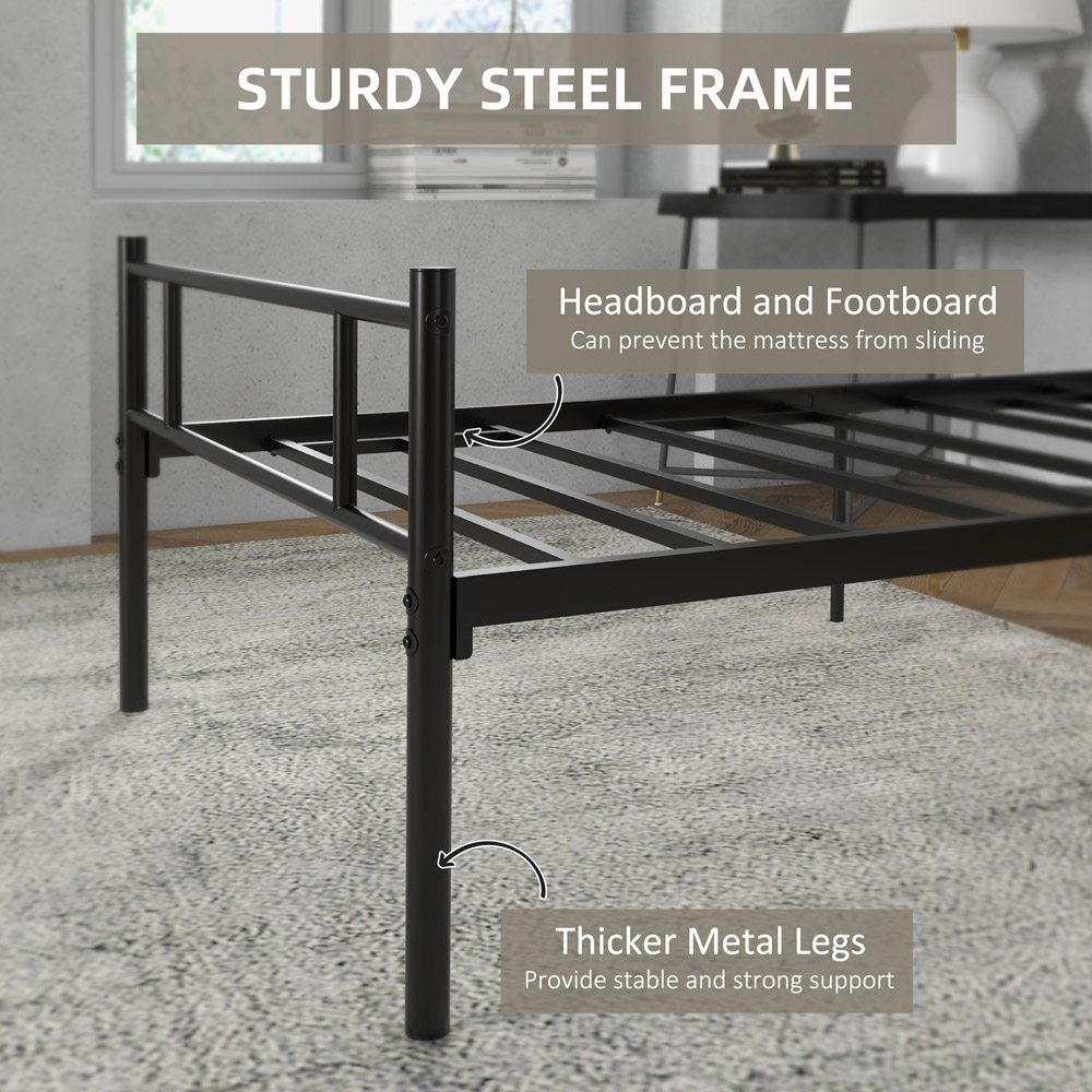 Portland Single Black Metal Bed Frame Image 6