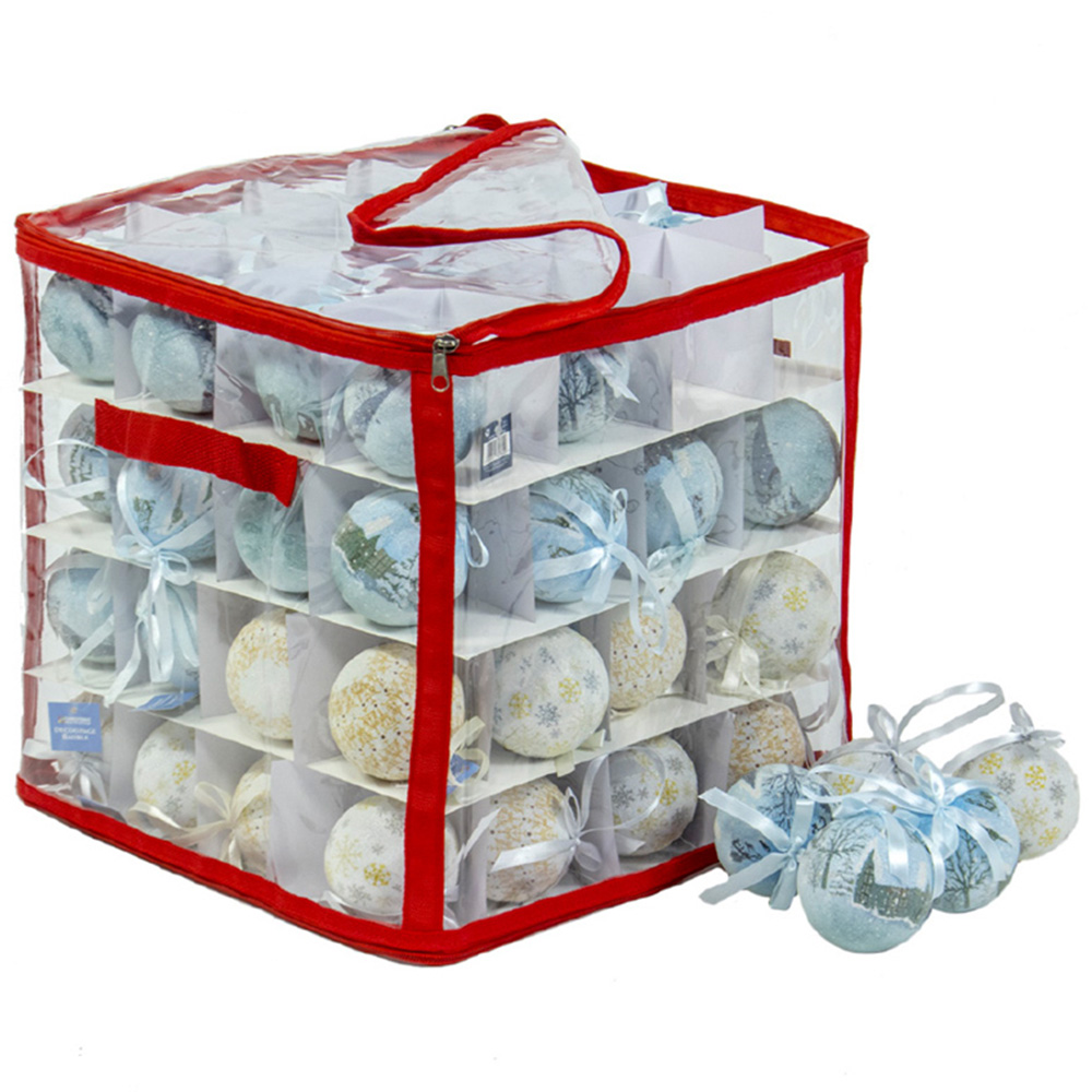 The Christmas Workshop 64 Baubles Storage Box Image 1