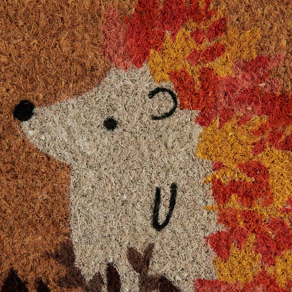 Wilko Welcome Home Hedgehog Autumn Stencilled Coir Mat 38 x 58cm Image 2