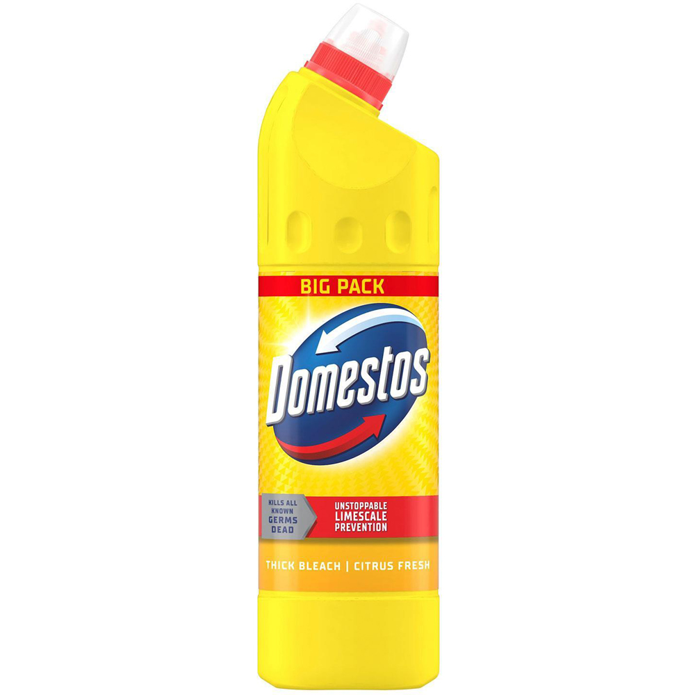 Domestos Citrus Fresh Thick Bleach Powerful Toilet and Bathroom Cleaner 1L 12 Pack Image 2