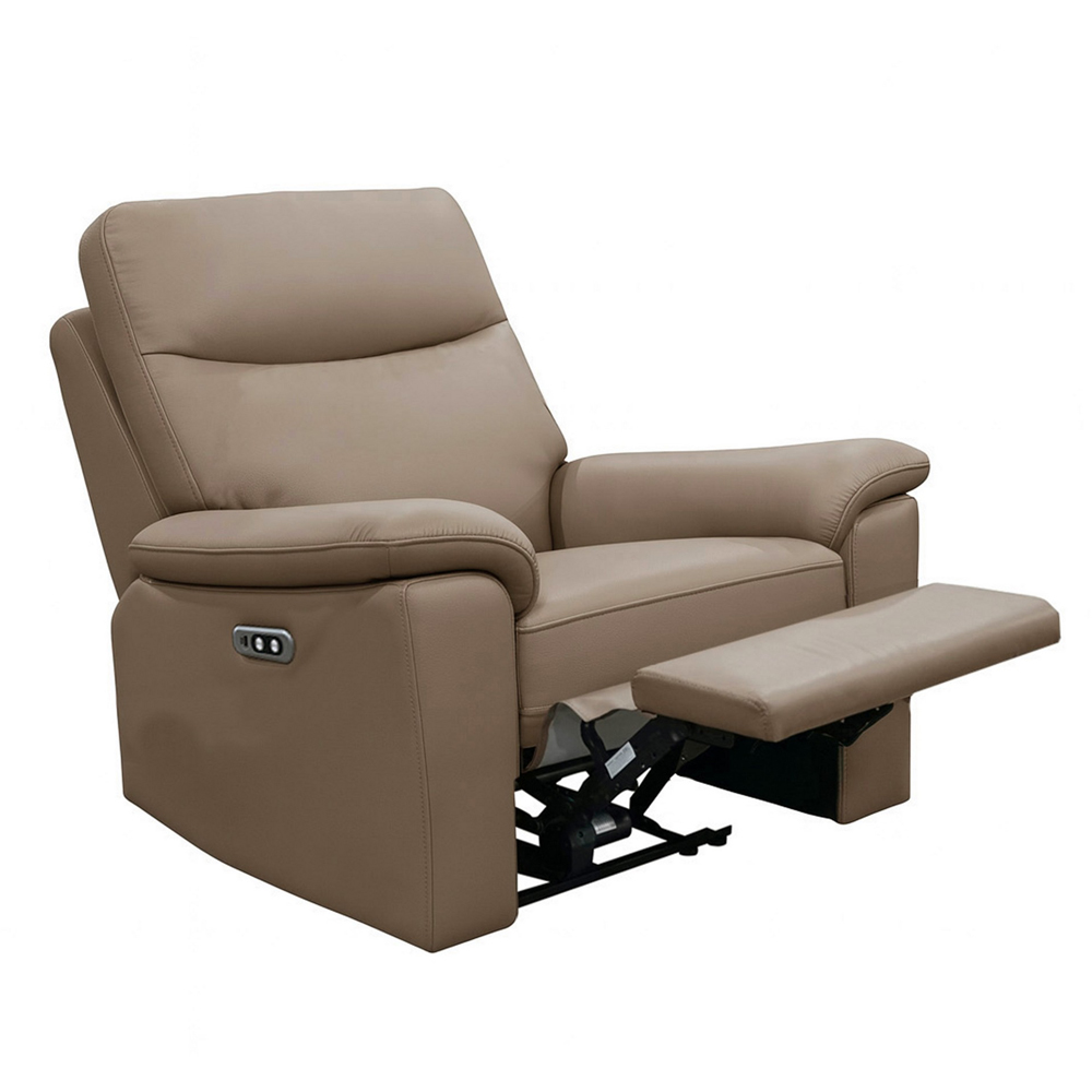 Aspire Marlowe Mushroom Leather Power Recliner Armchair with USB Charging Image 3