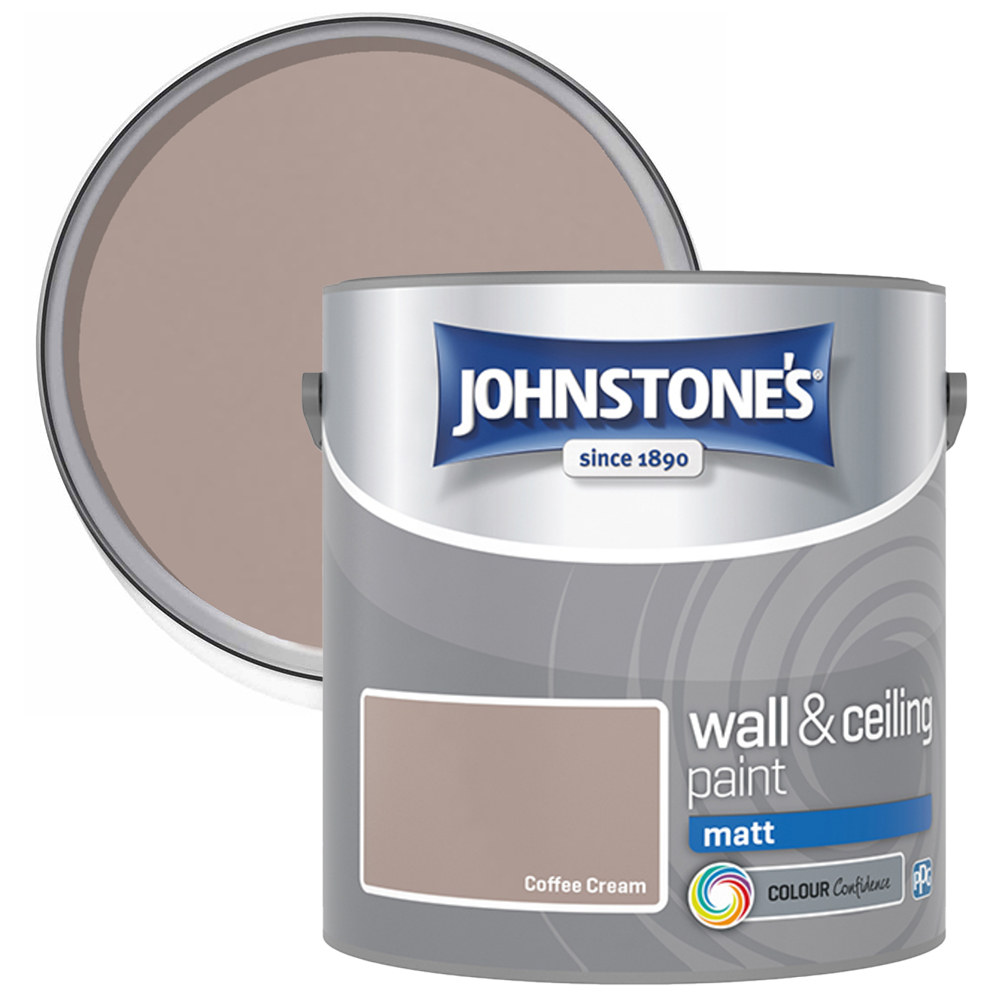 Johnstone's Walls & Ceilings Coffee Cream Matt Emulsion Paint 2.5L Image 1