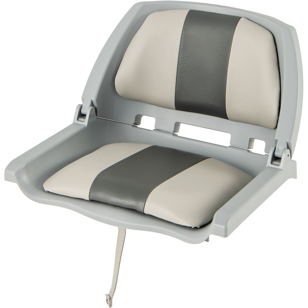 Costway Grey Folding Low Back Boat Seat with Mounting Hardware for Fishing Image 1
