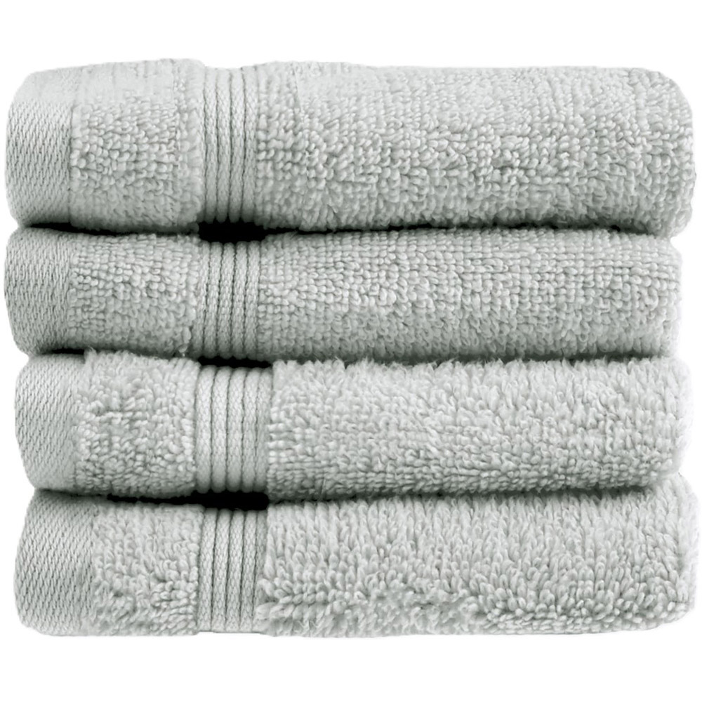 Allure Bath Fashions Luxury Zero Twist Egyptian Cotton Dove Grey Face Cloth 4 Pack Image 1
