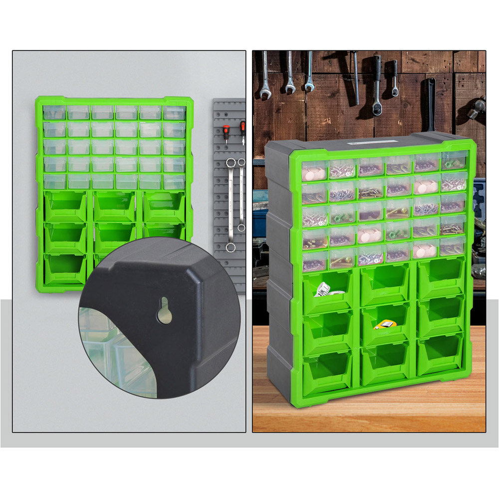 Durhand 39 Drawer Green Storage Organiser Image 5