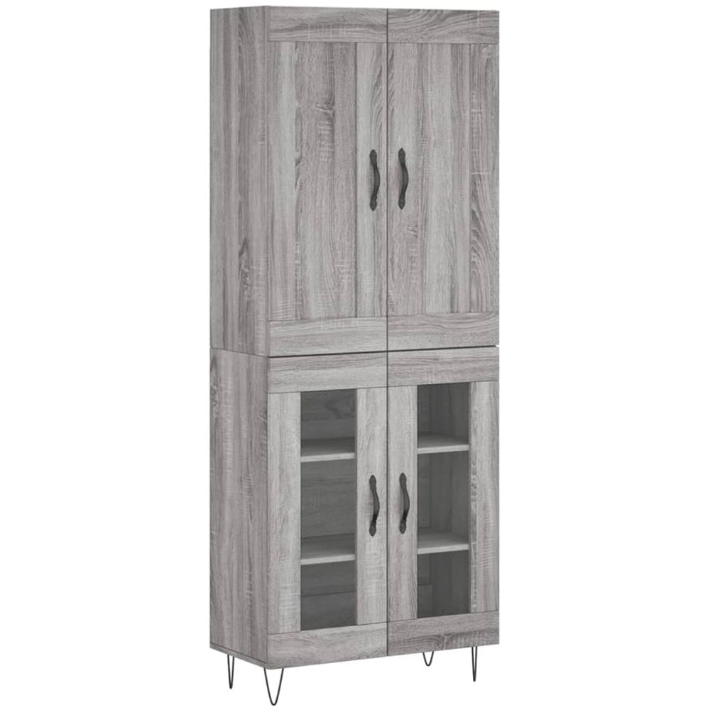 vidaXL 4 Door Grey Sonoma Highboard Image 2