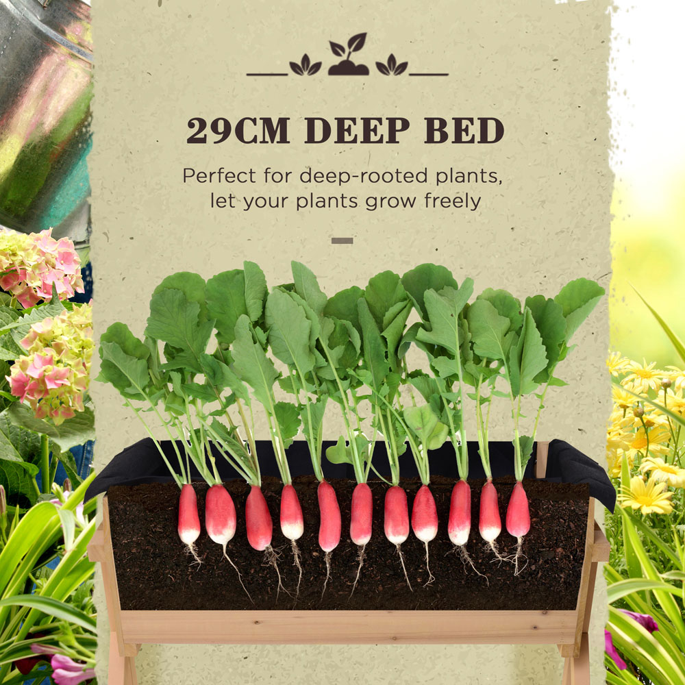 Outsunny Wooden Raised Planter Bed Stand 80 x 70 x 100cm Image 5