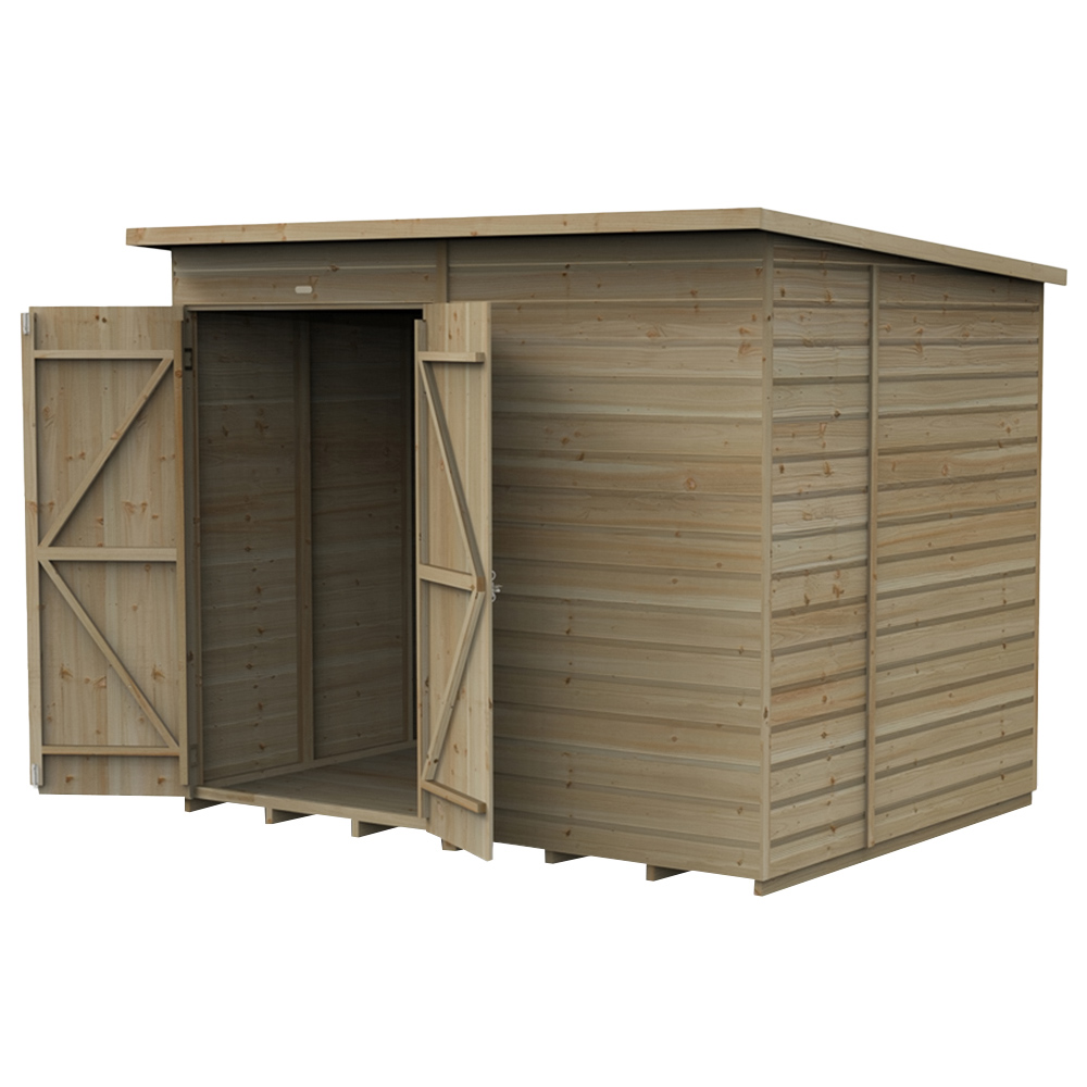Forest Garden 8 x 6ft Beckwood Double Door Pent Shed Image 1