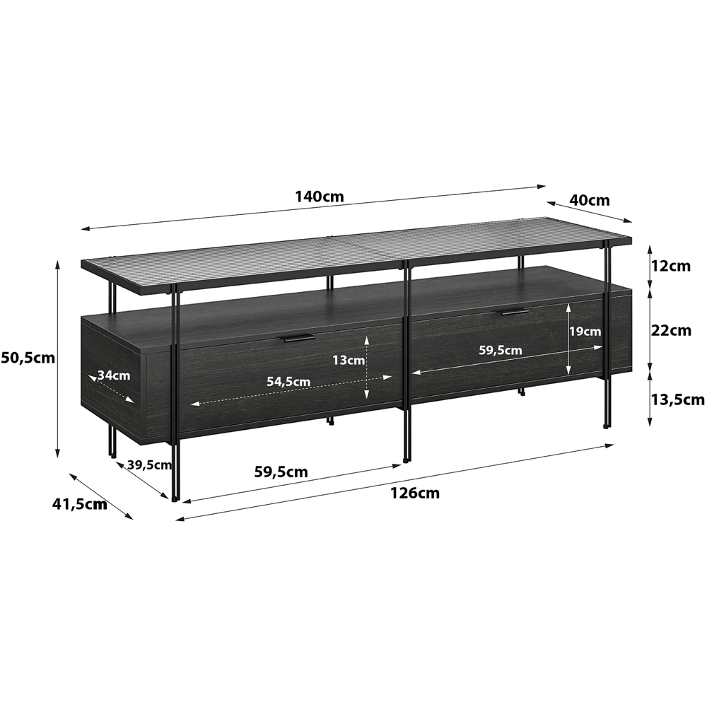 Dorel Wainwright Black Oak TV Stand Image 9