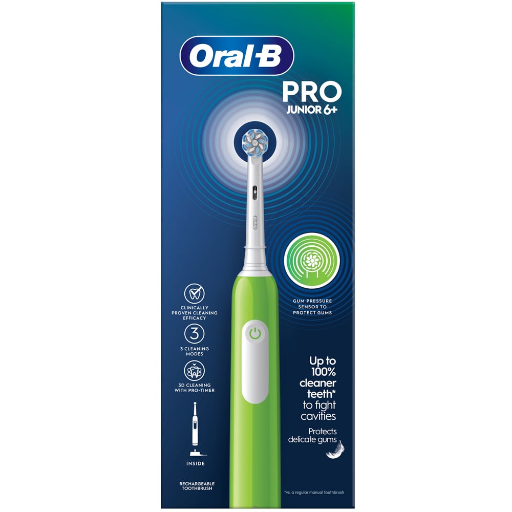 Oral-B Pro Junior Green Electric Toothbrush Image 1