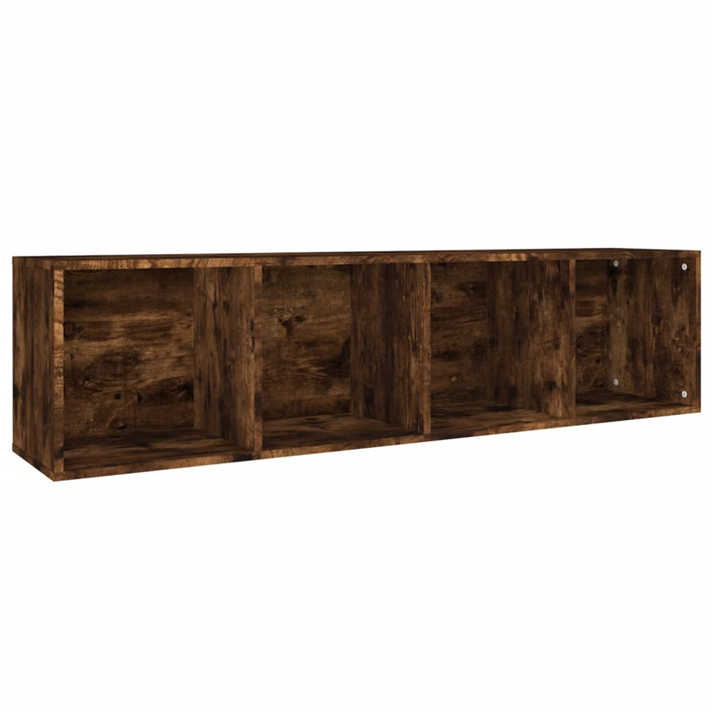 vidaXL 4 Shelf Smoked Oak Bookcase Image 8
