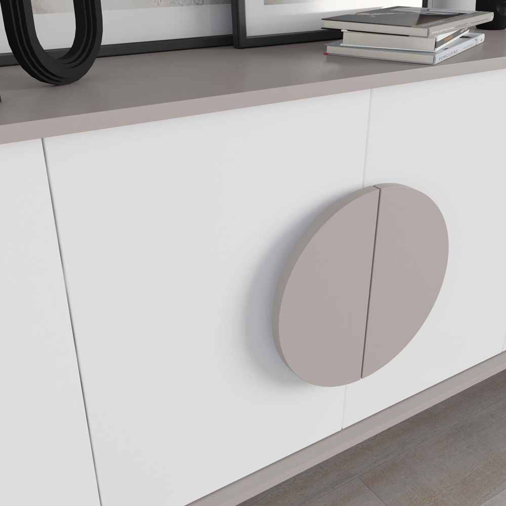 Decortie Gora 4 Door Mocha Grey and White Sideboard Image 3