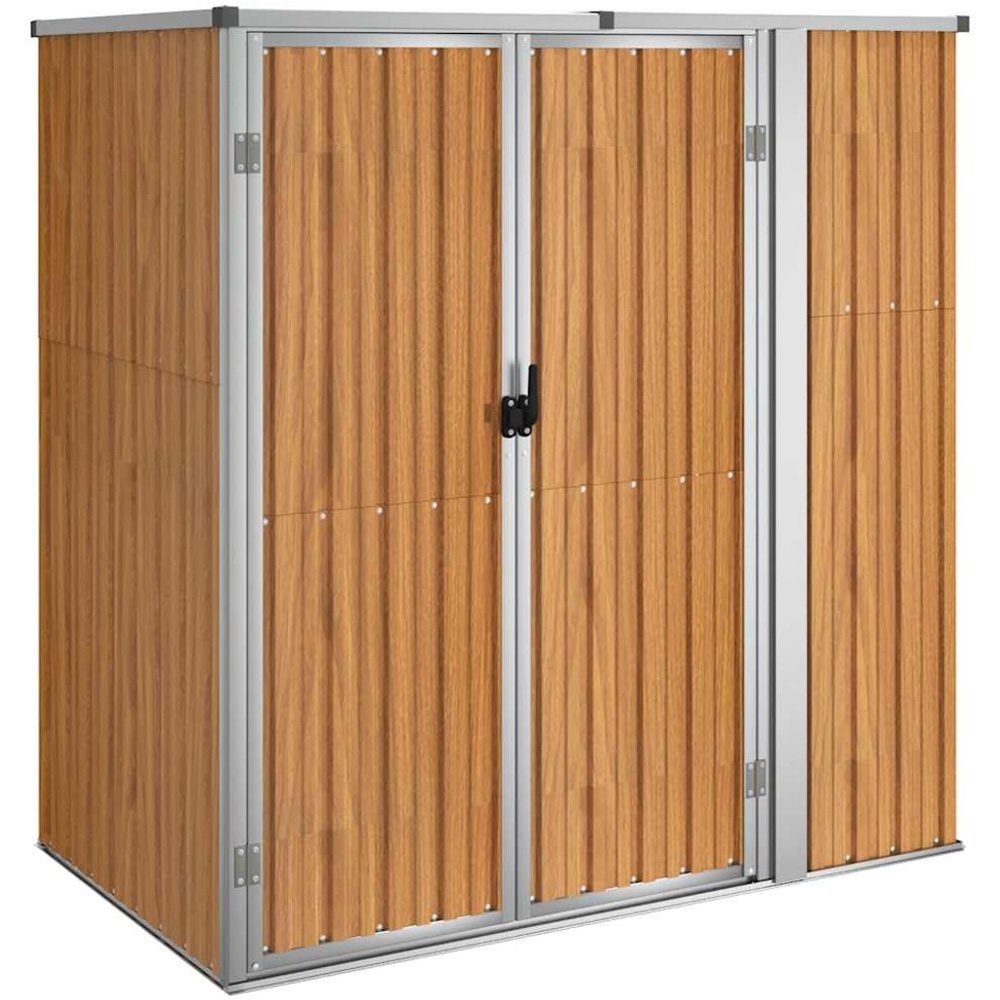 vidaXL 5.3 x 2.9ft Brown Galvanised Steel Pent Garden Shed Image 1