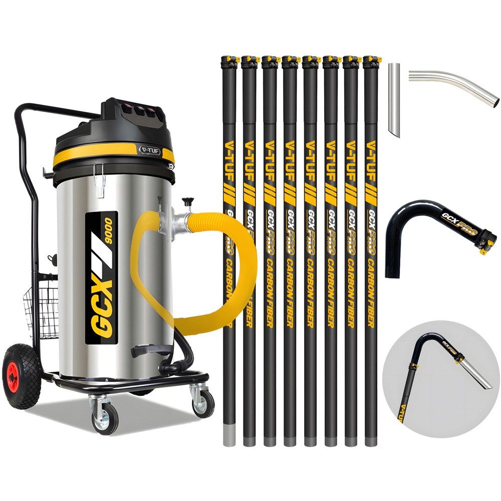 V-TUF GCX9000 XL Rugged Industrial Vacuum Cleaner 3500W with GCX Pro Gutter Cleaning Kit 40ft Image