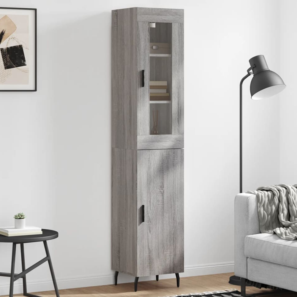 vidaXL 2 Door Grey Sonoma Highboard Image 1