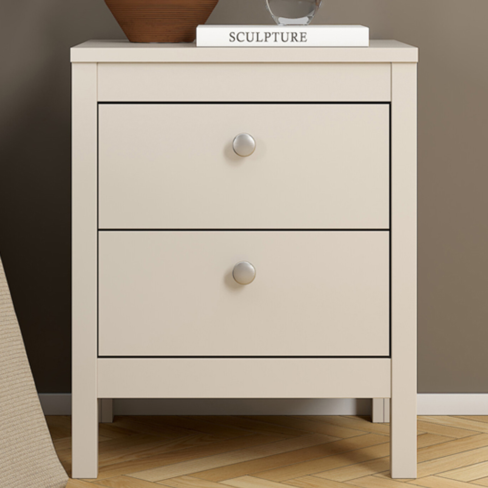 Florence Madrid 2 Drawer Cashmere Bedside Table Image 1