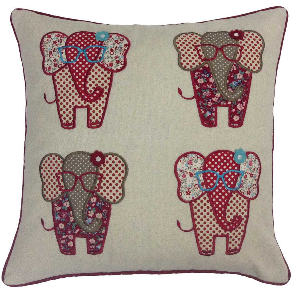 Intimates Floral Elephant Filled Cushion 43 x 43cm 2 Pack Image 1