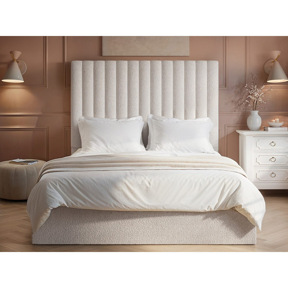 Flair Everley King Size Cream Boucle Ottoman Bed Image 5