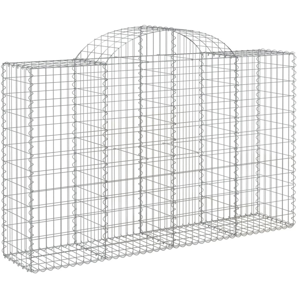 vidaXL Silver Galvanised Iron Arched Gabion Basket 200 x 50 x 120/140cm 4 Pack Image 1