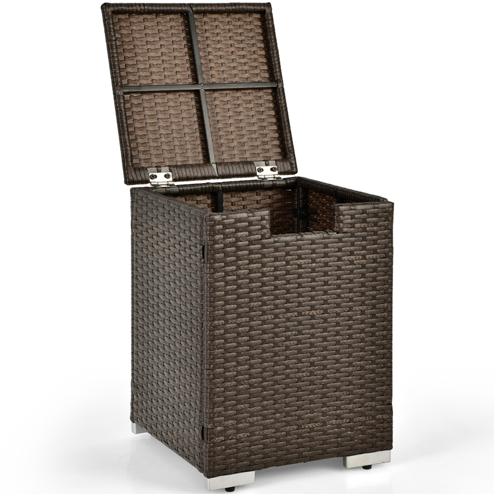 Costway 2 in 1 Hideaway Rattan Propane Gas Tank Table Image 3