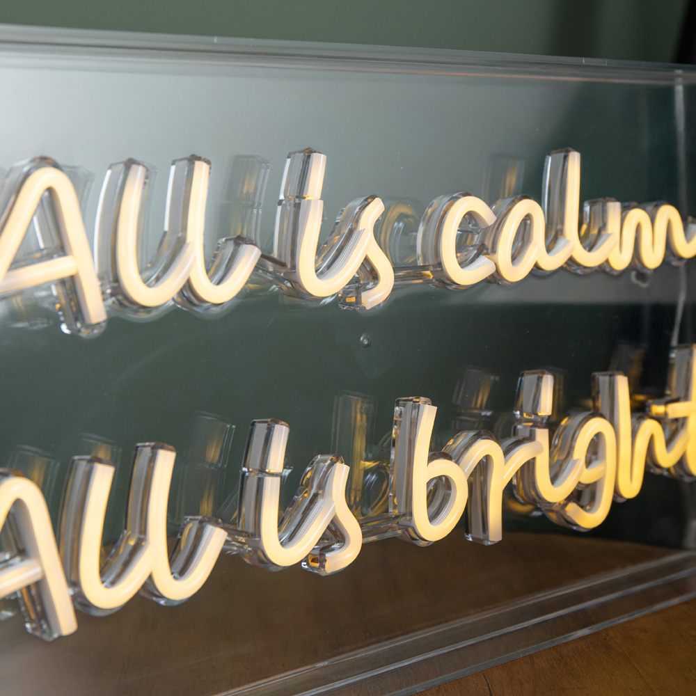 Samuel Alexander Warm White LED Light Up Neon All is Calm All is Bright Christmas Decoration Image 5