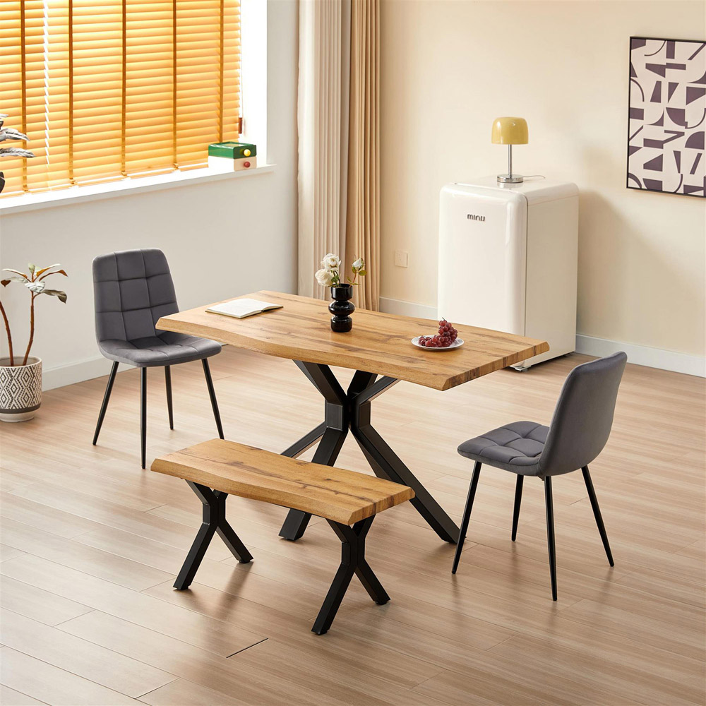 Kosy Koala 4 Seater Wooden Dining Set Grey Image 5