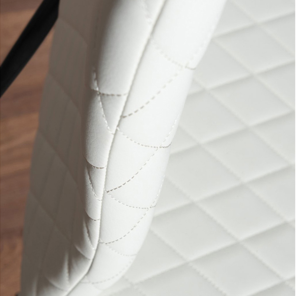 Furniturebox Arona Valera Concrete Effect 4 Seater Round Dining Set Grey and White Image 6