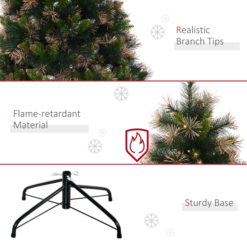 Everglow LED Pre-Lit Green Artificial Christmas Tree 4.9ft Image 5