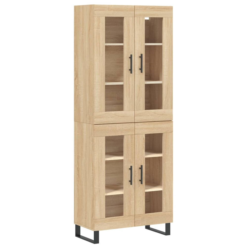 vidaXL 4 Glass Door Sonoma Oak Highboard Image 2
